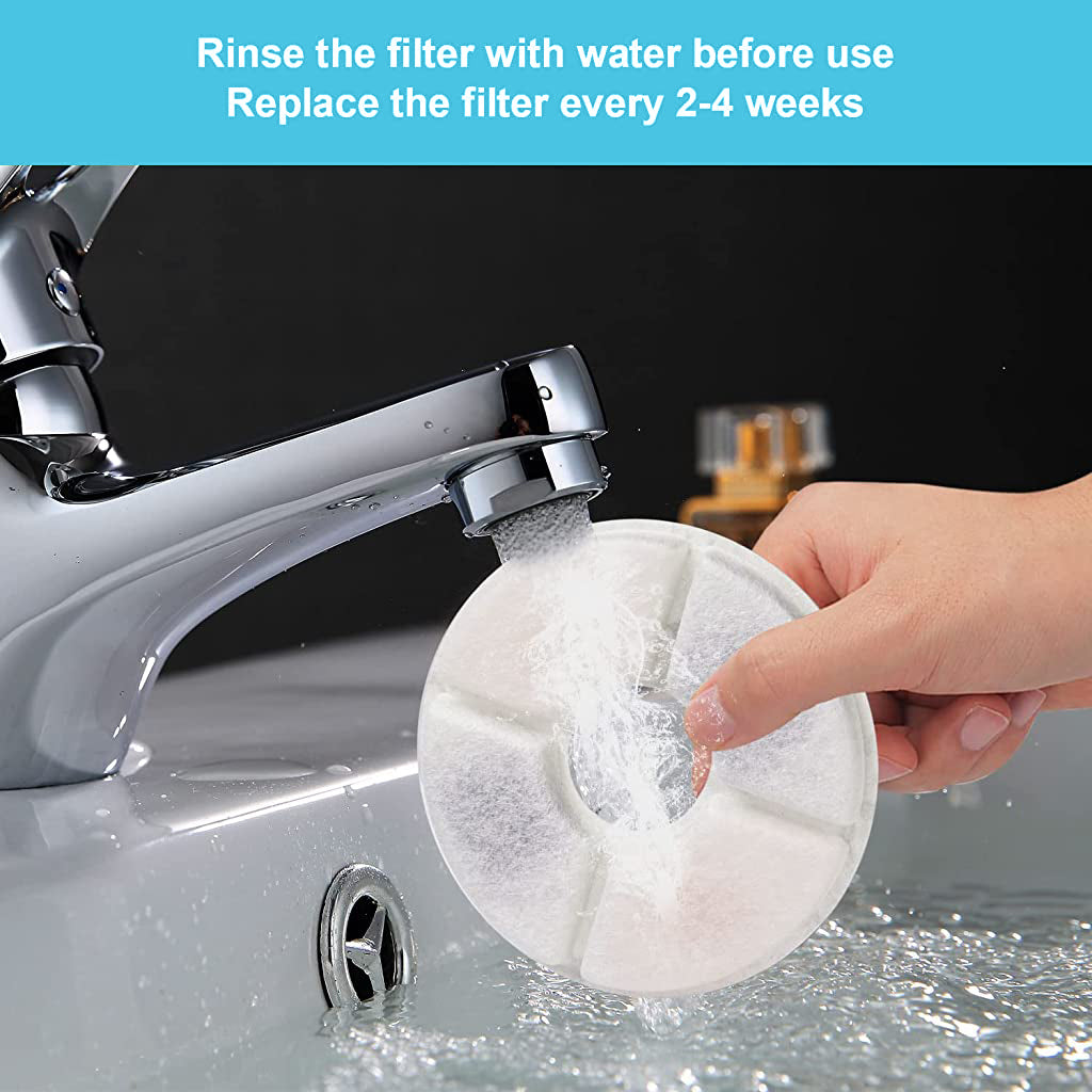 Qpets 6 pcs Cat Water Fountain Filter Replacement Cat Fountain Filter Arc-Shaped Washable Pet Fountain Filters with Triple Filtration System Activated Carbon Qpets 6 pcs Cat Water Fountain Filter Replacement Cat Fountain Filter Arc-Shaped Washable Pet Fountain Filters with Triple Filtration System Activated Carbon